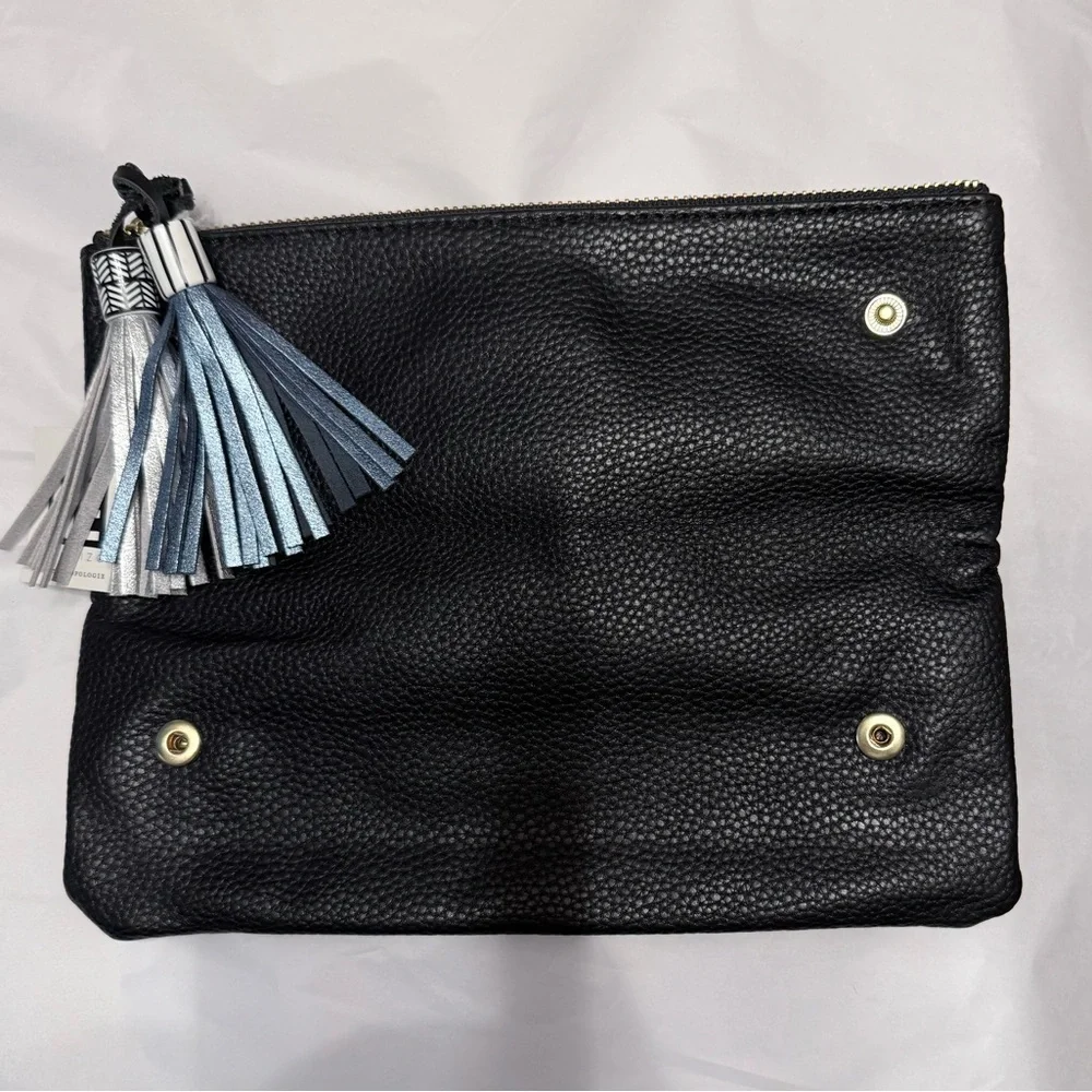 Anthropologie Vegan Black Clutch Ceramic Tassels Hechizo for Anthropologie